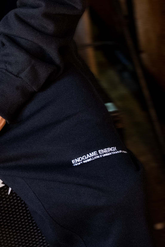 Black Joggers (White Print)