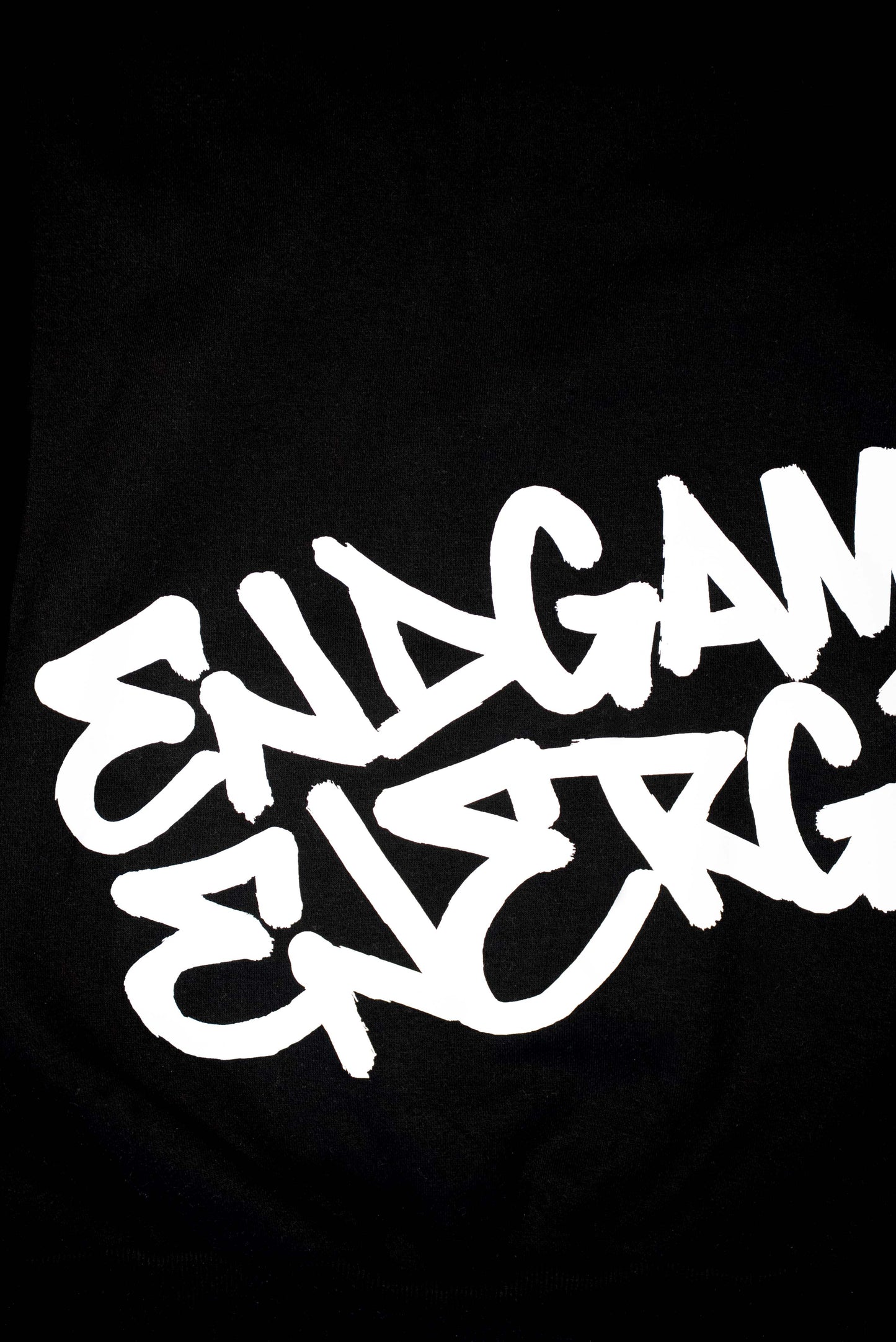 Black Zipless Hoodie (White Vinyl Graffiti)