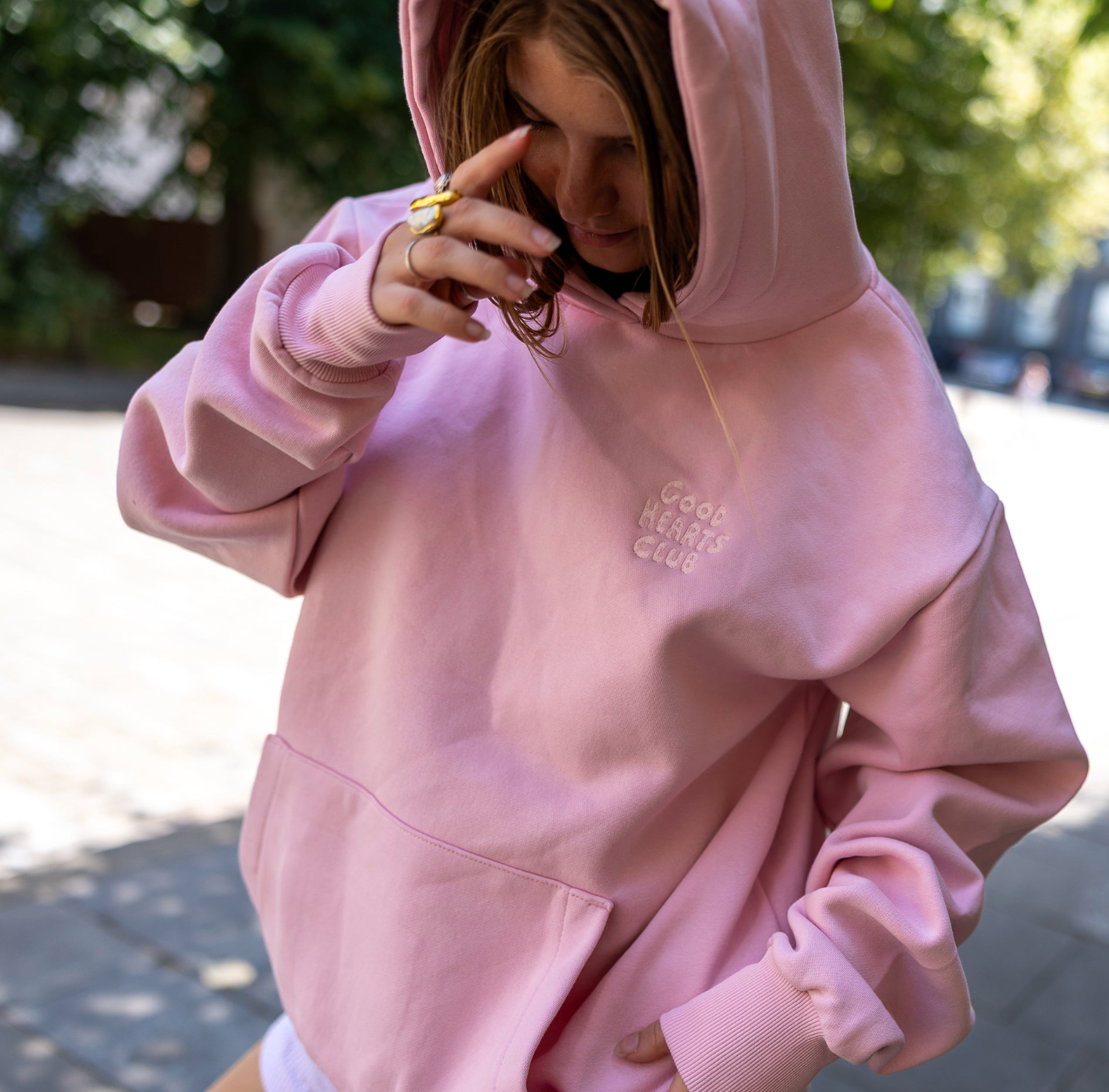 Good Hearts Club Embroidered Logo Hoodie