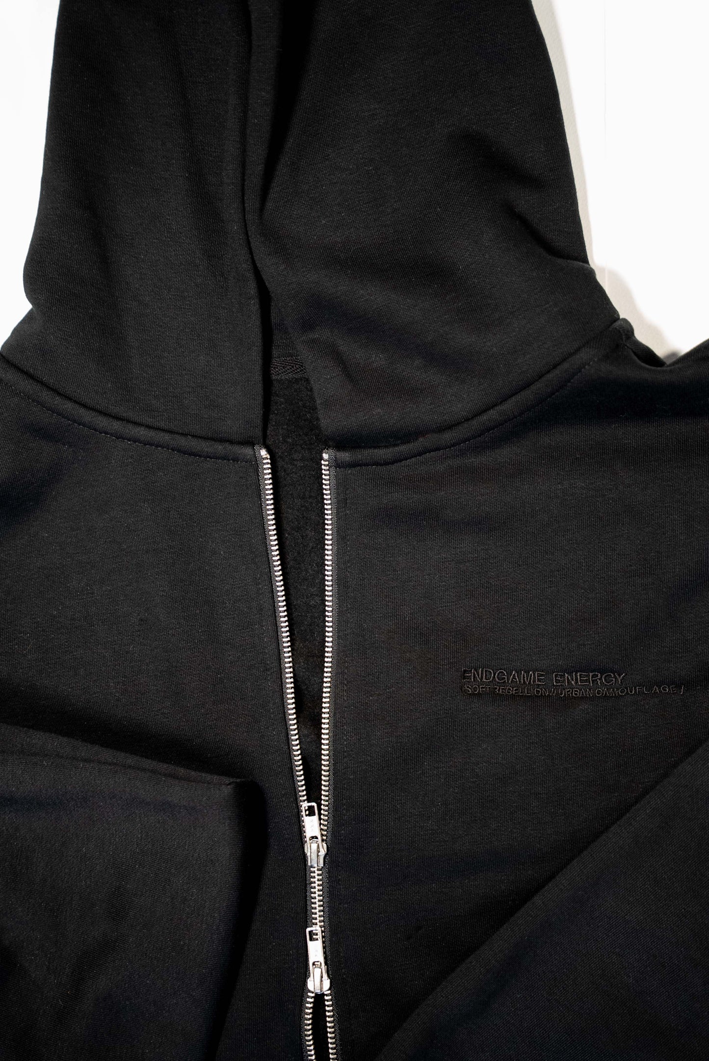 Black ‘Stealth’ Dual-Zip Hoodie (Embroidered Graffiti)