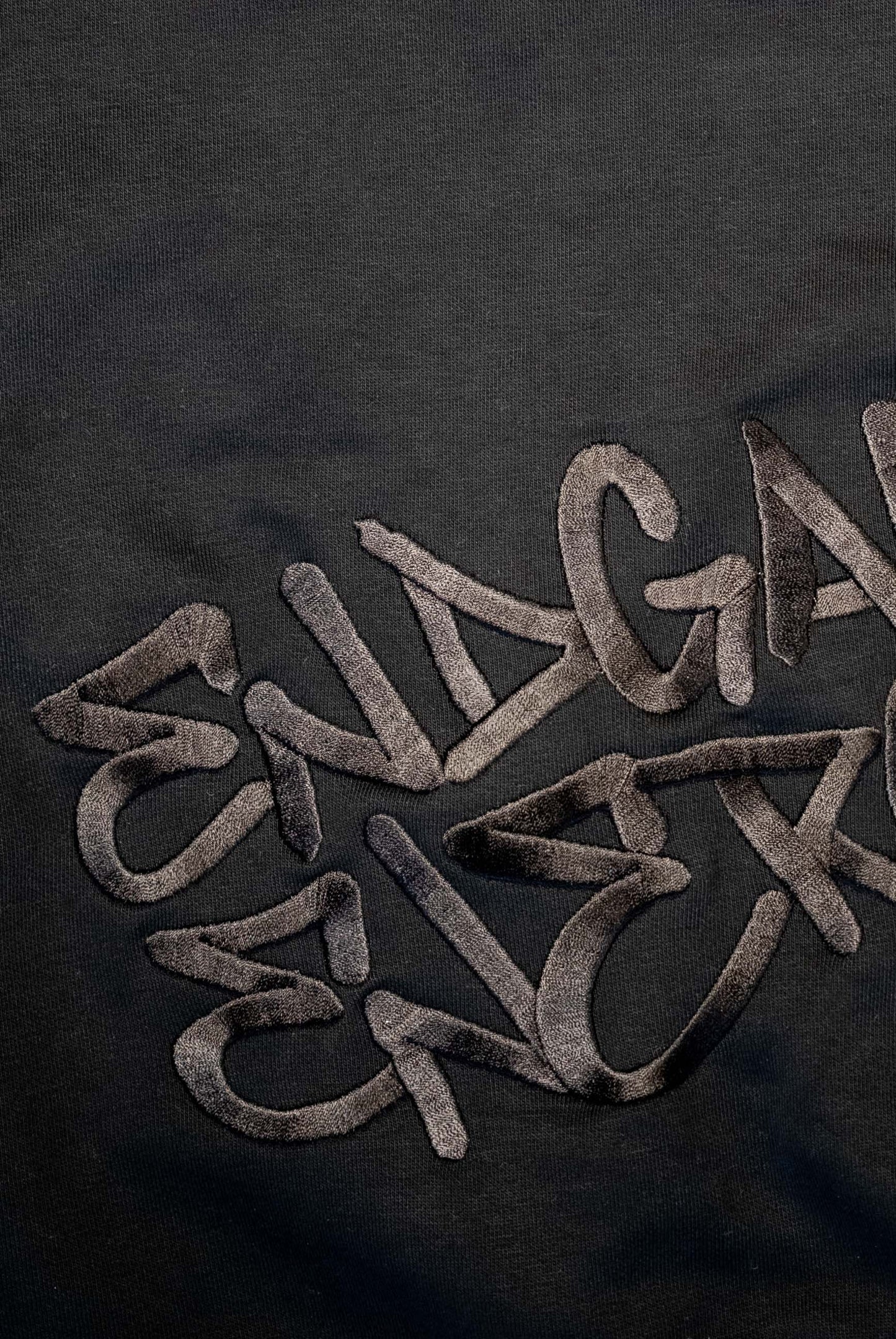 Black ‘Stealth’ Dual-Zip Hoodie (Embroidered Graffiti)