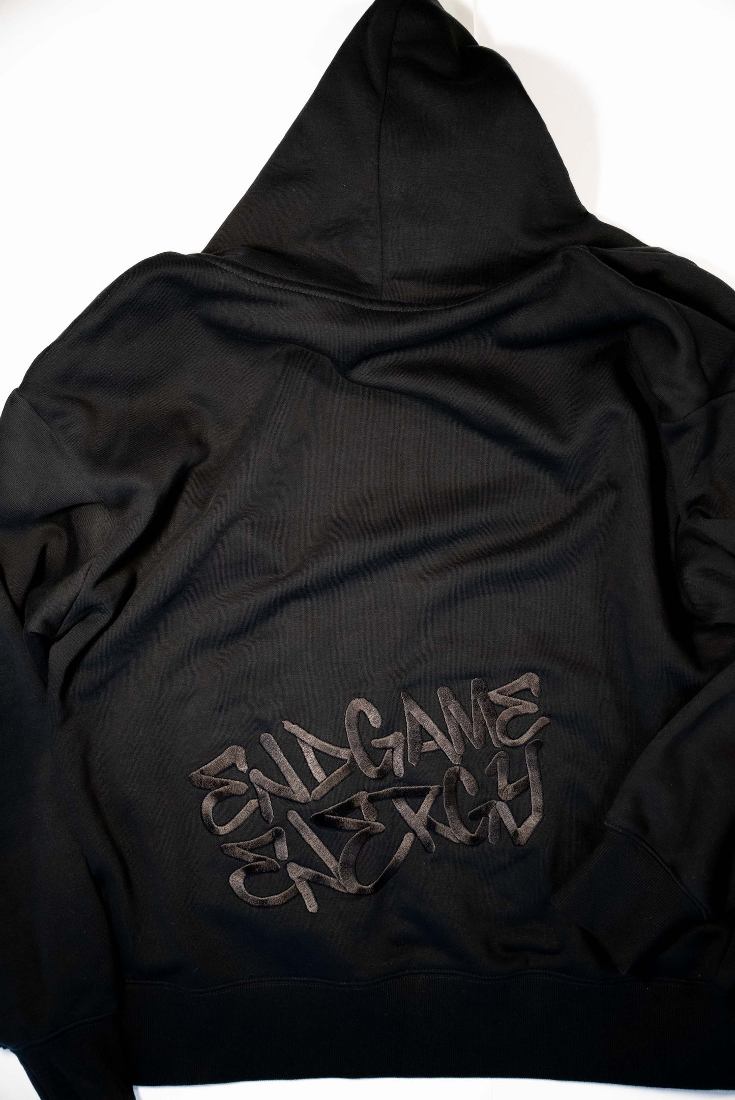 Black ‘Stealth’ Dual-Zip Hoodie (Embroidered Graffiti)