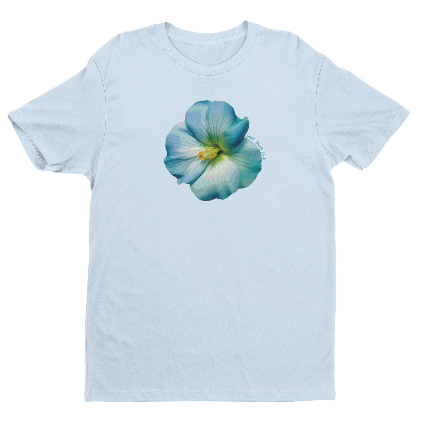 Good Hearts Club Blue Hibiscus Unisex Tshirt